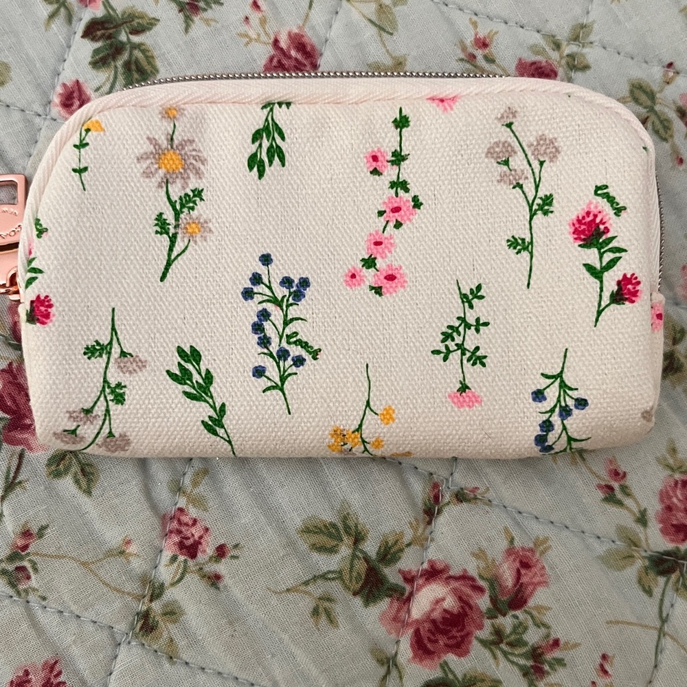 Coach Floral Zip Pouch with Gold Accents - Picture 3 of 9